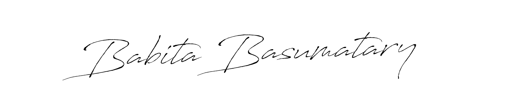 Make a beautiful signature design for name Babita Basumatary. With this signature (Antro_Vectra) style, you can create a handwritten signature for free. Babita Basumatary signature style 6 images and pictures png