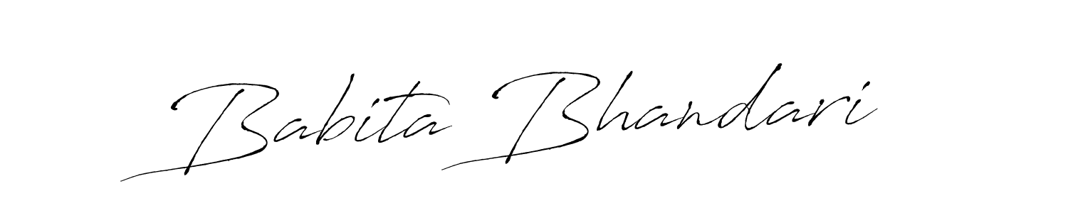 How to make Babita Bhandari name signature. Use Antro_Vectra style for creating short signs online. This is the latest handwritten sign. Babita Bhandari signature style 6 images and pictures png