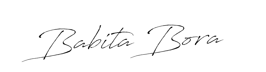 Design your own signature with our free online signature maker. With this signature software, you can create a handwritten (Antro_Vectra) signature for name Babita Bora. Babita Bora signature style 6 images and pictures png