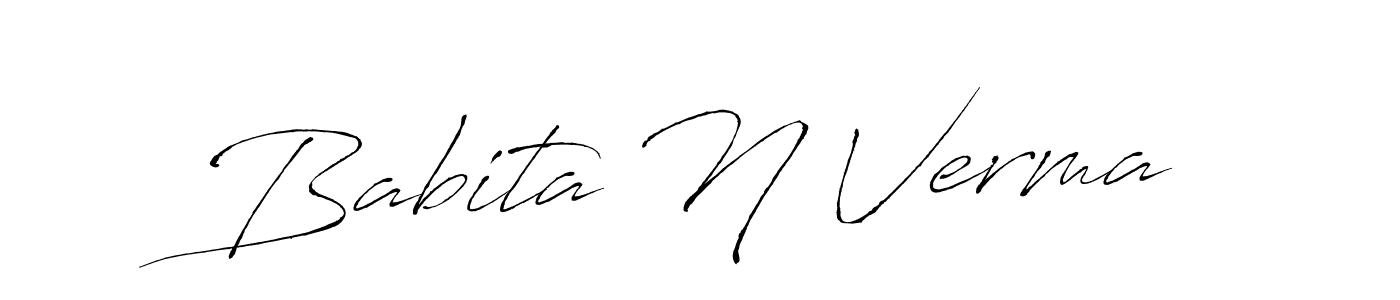 Create a beautiful signature design for name Babita N Verma. With this signature (Antro_Vectra) fonts, you can make a handwritten signature for free. Babita N Verma signature style 6 images and pictures png