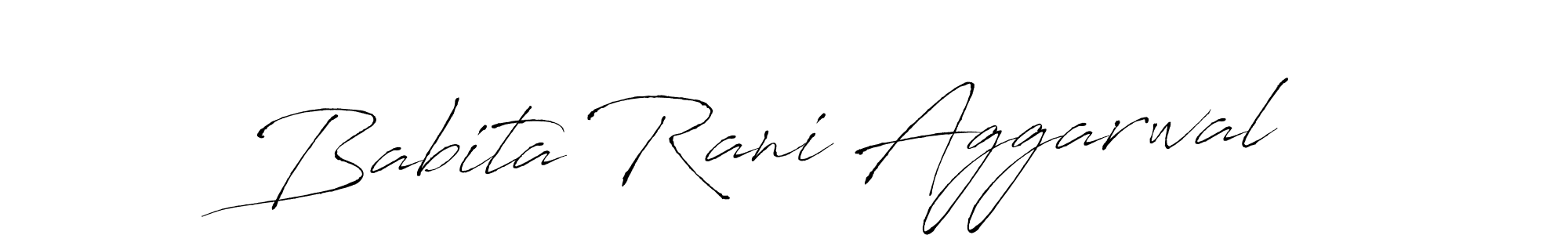 Antro_Vectra is a professional signature style that is perfect for those who want to add a touch of class to their signature. It is also a great choice for those who want to make their signature more unique. Get Babita Rani Aggarwal name to fancy signature for free. Babita Rani Aggarwal signature style 6 images and pictures png