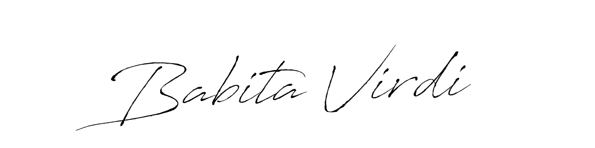 Create a beautiful signature design for name Babita Virdi. With this signature (Antro_Vectra) fonts, you can make a handwritten signature for free. Babita Virdi signature style 6 images and pictures png