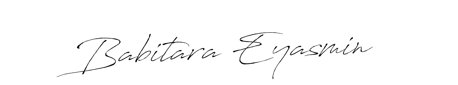 How to make Babitara Eyasmin name signature. Use Antro_Vectra style for creating short signs online. This is the latest handwritten sign. Babitara Eyasmin signature style 6 images and pictures png