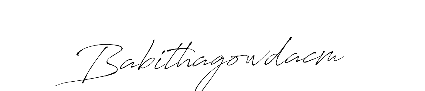 Create a beautiful signature design for name Babithagowdacm. With this signature (Antro_Vectra) fonts, you can make a handwritten signature for free. Babithagowdacm signature style 6 images and pictures png