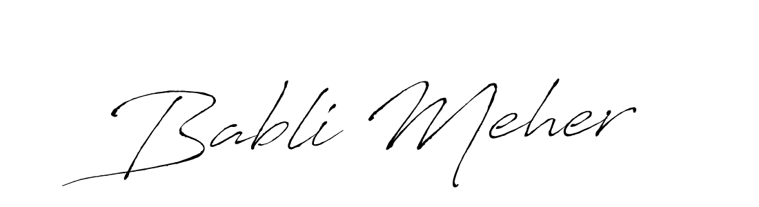 Also You can easily find your signature by using the search form. We will create Babli Meher name handwritten signature images for you free of cost using Antro_Vectra sign style. Babli Meher signature style 6 images and pictures png