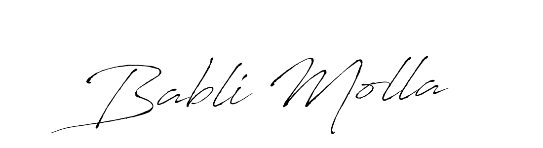 Babli Molla stylish signature style. Best Handwritten Sign (Antro_Vectra) for my name. Handwritten Signature Collection Ideas for my name Babli Molla. Babli Molla signature style 6 images and pictures png
