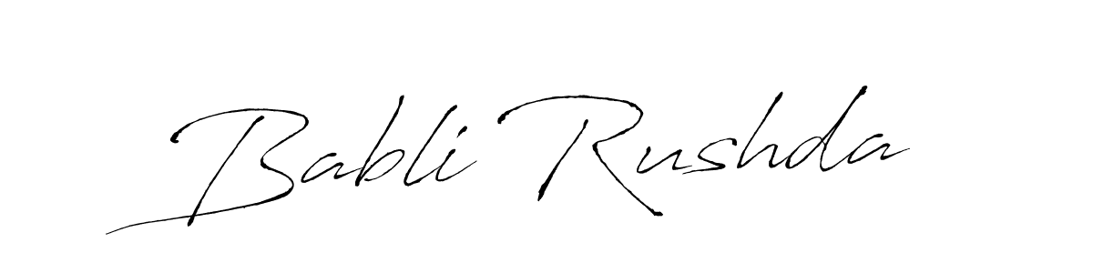 The best way (Antro_Vectra) to make a short signature is to pick only two or three words in your name. The name Babli Rushda include a total of six letters. For converting this name. Babli Rushda signature style 6 images and pictures png