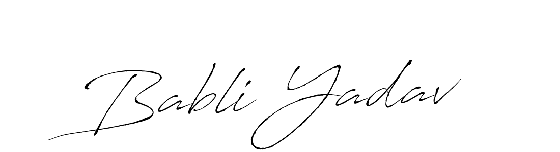 Design your own signature with our free online signature maker. With this signature software, you can create a handwritten (Antro_Vectra) signature for name Babli Yadav. Babli Yadav signature style 6 images and pictures png
