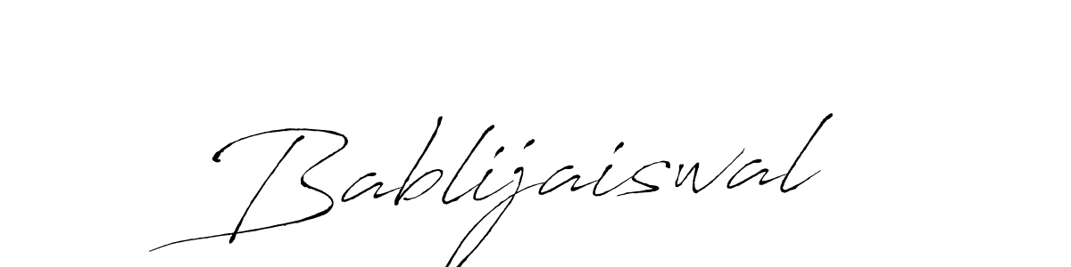 Create a beautiful signature design for name Bablijaiswal. With this signature (Antro_Vectra) fonts, you can make a handwritten signature for free. Bablijaiswal signature style 6 images and pictures png