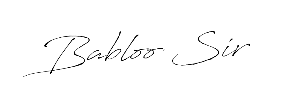 Design your own signature with our free online signature maker. With this signature software, you can create a handwritten (Antro_Vectra) signature for name Babloo Sir. Babloo Sir signature style 6 images and pictures png