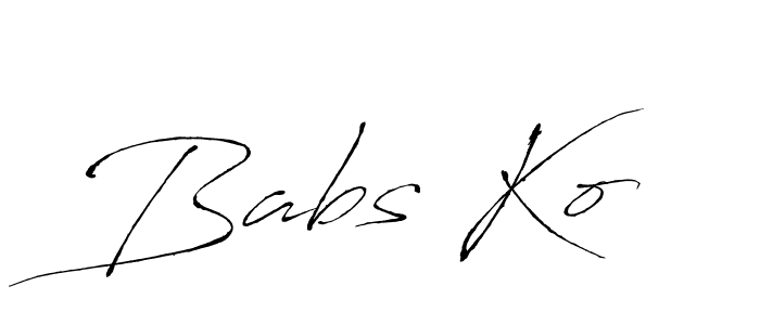 Design your own signature with our free online signature maker. With this signature software, you can create a handwritten (Antro_Vectra) signature for name Babs Ko. Babs Ko signature style 6 images and pictures png