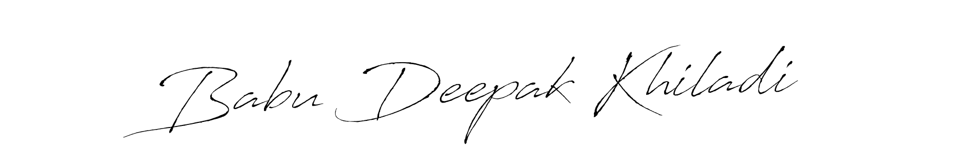 Design your own signature with our free online signature maker. With this signature software, you can create a handwritten (Antro_Vectra) signature for name Babu Deepak Khiladi. Babu Deepak Khiladi signature style 6 images and pictures png