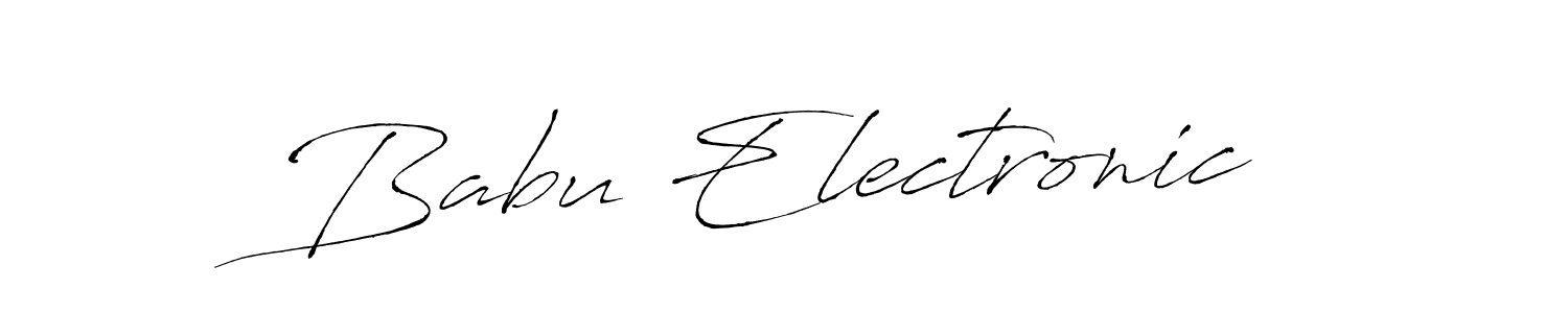 Use a signature maker to create a handwritten signature online. With this signature software, you can design (Antro_Vectra) your own signature for name Babu Electronic. Babu Electronic signature style 6 images and pictures png