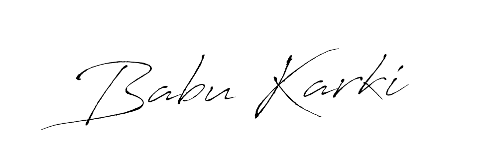 How to make Babu Karki signature? Antro_Vectra is a professional autograph style. Create handwritten signature for Babu Karki name. Babu Karki signature style 6 images and pictures png