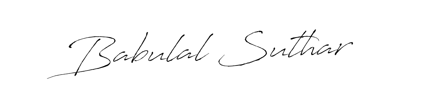 Antro_Vectra is a professional signature style that is perfect for those who want to add a touch of class to their signature. It is also a great choice for those who want to make their signature more unique. Get Babulal Suthar name to fancy signature for free. Babulal Suthar signature style 6 images and pictures png