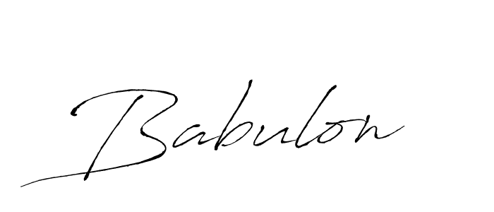 Design your own signature with our free online signature maker. With this signature software, you can create a handwritten (Antro_Vectra) signature for name Babulon. Babulon signature style 6 images and pictures png