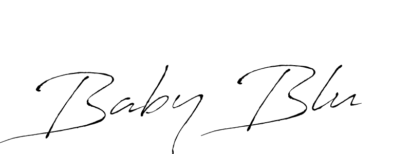 Make a beautiful signature design for name Baby Blu. With this signature (Antro_Vectra) style, you can create a handwritten signature for free. Baby Blu signature style 6 images and pictures png