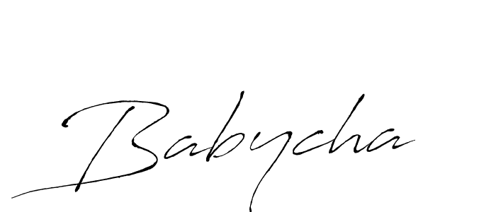 Use a signature maker to create a handwritten signature online. With this signature software, you can design (Antro_Vectra) your own signature for name Babycha. Babycha signature style 6 images and pictures png