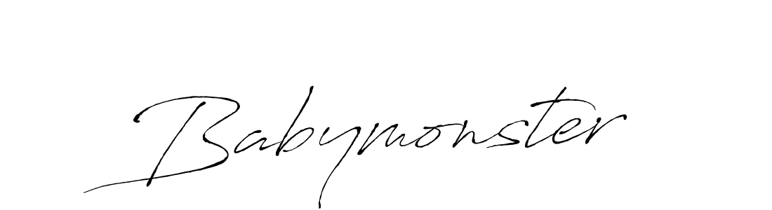 Babymonster stylish signature style. Best Handwritten Sign (Antro_Vectra) for my name. Handwritten Signature Collection Ideas for my name Babymonster. Babymonster signature style 6 images and pictures png