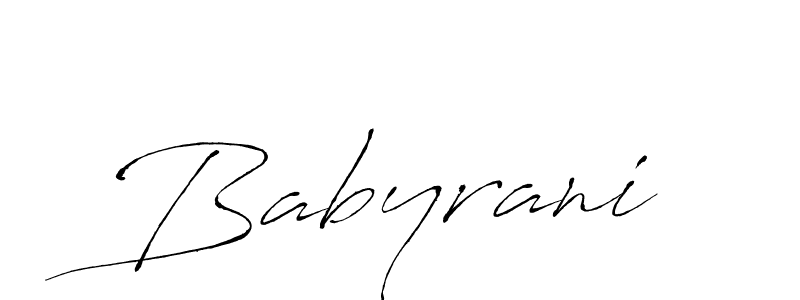 Make a beautiful signature design for name Babyrani. With this signature (Antro_Vectra) style, you can create a handwritten signature for free. Babyrani signature style 6 images and pictures png