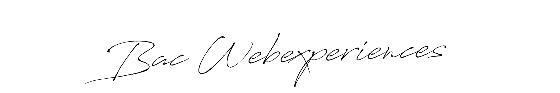 Create a beautiful signature design for name Bac Webexperiences. With this signature (Antro_Vectra) fonts, you can make a handwritten signature for free. Bac Webexperiences signature style 6 images and pictures png