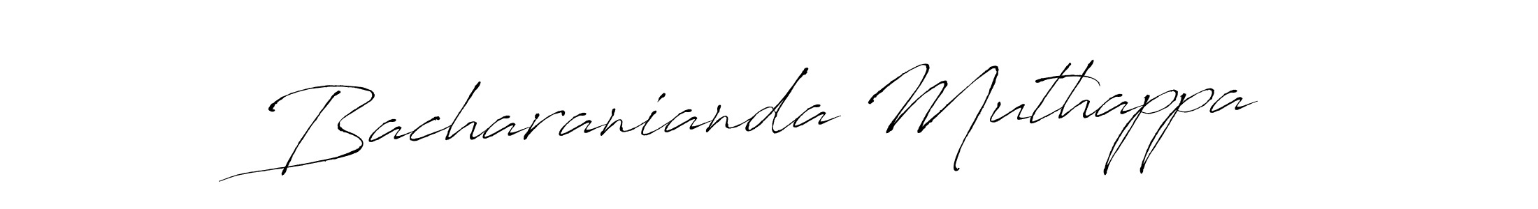 Make a beautiful signature design for name Bacharanianda Muthappa. With this signature (Antro_Vectra) style, you can create a handwritten signature for free. Bacharanianda Muthappa signature style 6 images and pictures png