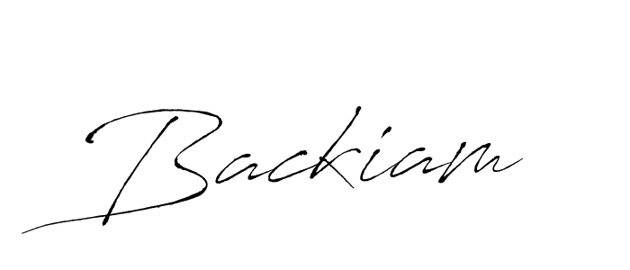 Make a beautiful signature design for name Backiam. With this signature (Antro_Vectra) style, you can create a handwritten signature for free. Backiam signature style 6 images and pictures png