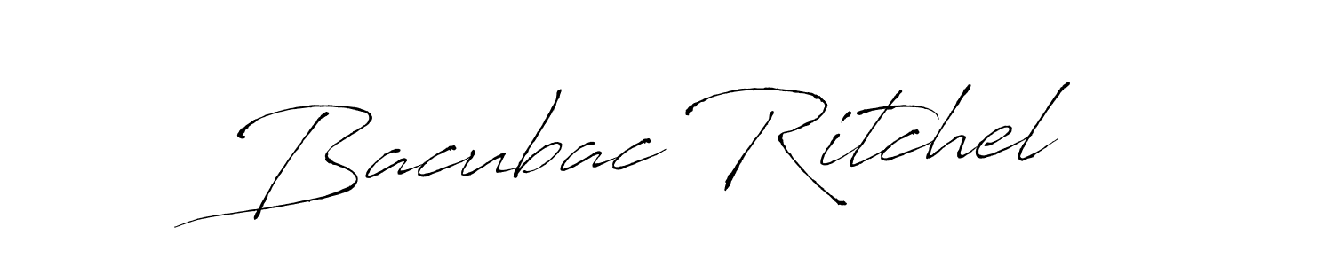 Also we have Bacubac Ritchel name is the best signature style. Create professional handwritten signature collection using Antro_Vectra autograph style. Bacubac Ritchel signature style 6 images and pictures png