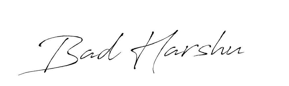 Design your own signature with our free online signature maker. With this signature software, you can create a handwritten (Antro_Vectra) signature for name Bad Harshu. Bad Harshu signature style 6 images and pictures png