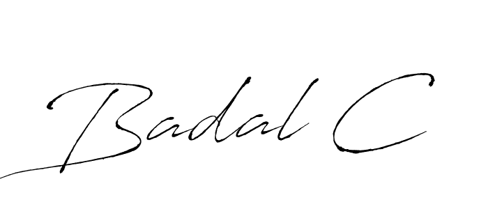 Use a signature maker to create a handwritten signature online. With this signature software, you can design (Antro_Vectra) your own signature for name Badal C. Badal C signature style 6 images and pictures png