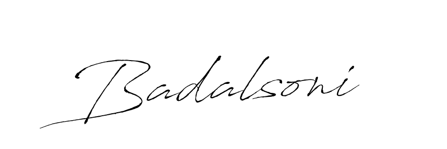 Design your own signature with our free online signature maker. With this signature software, you can create a handwritten (Antro_Vectra) signature for name Badalsoni. Badalsoni signature style 6 images and pictures png