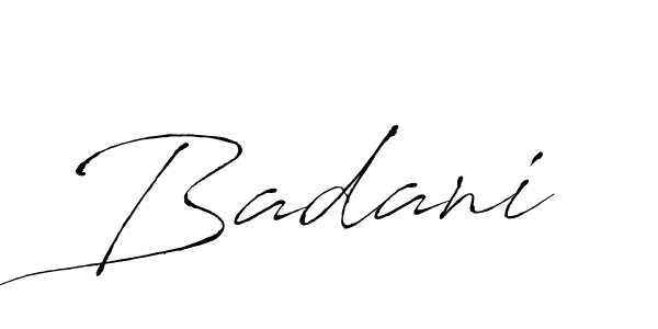 Create a beautiful signature design for name Badani. With this signature (Antro_Vectra) fonts, you can make a handwritten signature for free. Badani signature style 6 images and pictures png