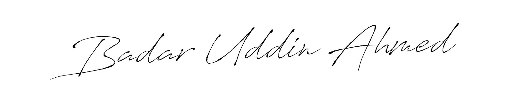 Antro_Vectra is a professional signature style that is perfect for those who want to add a touch of class to their signature. It is also a great choice for those who want to make their signature more unique. Get Badar Uddin Ahmed name to fancy signature for free. Badar Uddin Ahmed signature style 6 images and pictures png