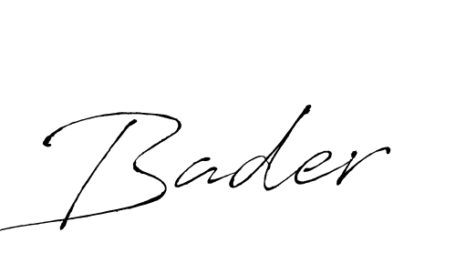 Design your own signature with our free online signature maker. With this signature software, you can create a handwritten (Antro_Vectra) signature for name Bader. Bader signature style 6 images and pictures png