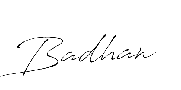 Make a beautiful signature design for name Badhan. With this signature (Antro_Vectra) style, you can create a handwritten signature for free. Badhan signature style 6 images and pictures png