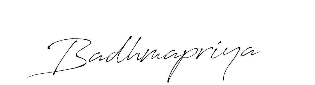 How to make Badhmapriya signature? Antro_Vectra is a professional autograph style. Create handwritten signature for Badhmapriya name. Badhmapriya signature style 6 images and pictures png