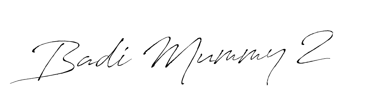 Use a signature maker to create a handwritten signature online. With this signature software, you can design (Antro_Vectra) your own signature for name Badi Mummy 2. Badi Mummy 2 signature style 6 images and pictures png