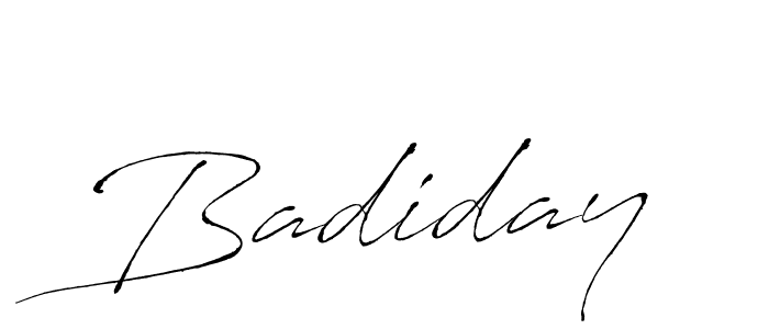 Design your own signature with our free online signature maker. With this signature software, you can create a handwritten (Antro_Vectra) signature for name Badiday. Badiday signature style 6 images and pictures png