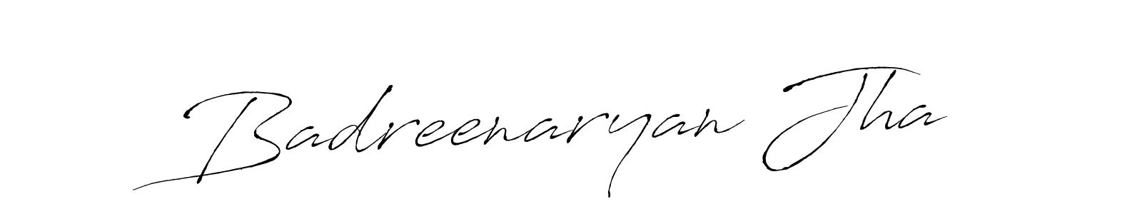 How to make Badreenaryan Jha name signature. Use Antro_Vectra style for creating short signs online. This is the latest handwritten sign. Badreenaryan Jha signature style 6 images and pictures png
