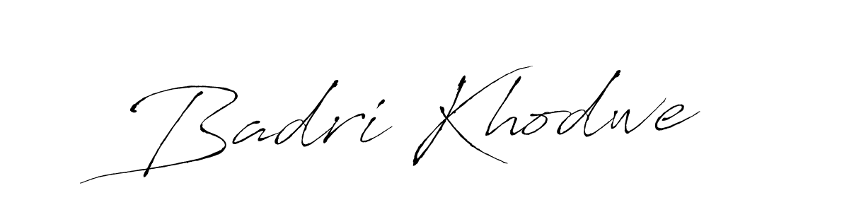 Design your own signature with our free online signature maker. With this signature software, you can create a handwritten (Antro_Vectra) signature for name Badri Khodwe. Badri Khodwe signature style 6 images and pictures png