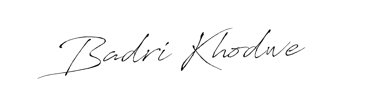 Design your own signature with our free online signature maker. With this signature software, you can create a handwritten (Antro_Vectra) signature for name Badri Khodwe. Badri Khodwe signature style 6 images and pictures png