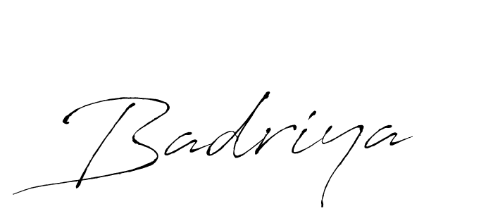 Make a beautiful signature design for name Badriya. With this signature (Antro_Vectra) style, you can create a handwritten signature for free. Badriya signature style 6 images and pictures png