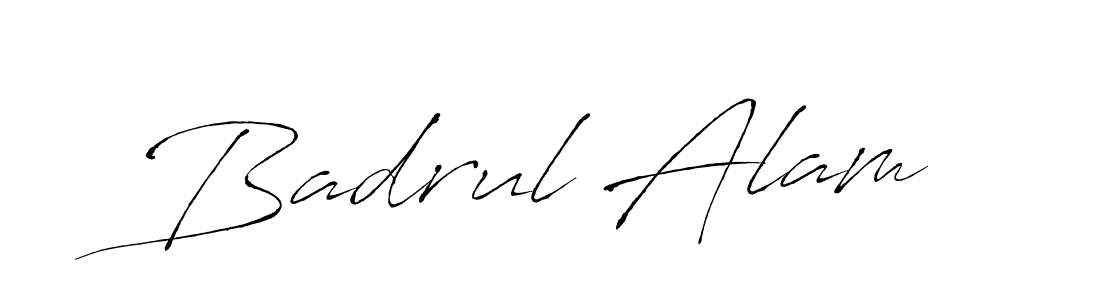 Design your own signature with our free online signature maker. With this signature software, you can create a handwritten (Antro_Vectra) signature for name Badrul Alam. Badrul Alam signature style 6 images and pictures png