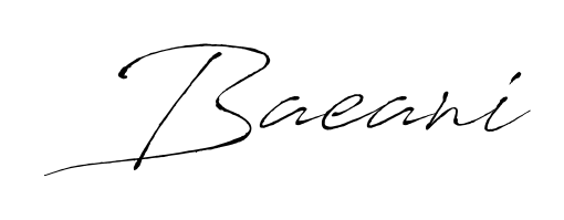 Discover how Baeani looks in an executive cursive font (Antro_Vectra). Perfect for legal documents, invoices, and certificates. Baeani signature style 6 images and pictures png