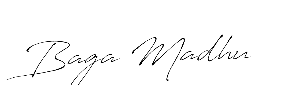 How to make Baga Madhu signature? Antro_Vectra is a professional autograph style. Create handwritten signature for Baga Madhu name. Baga Madhu signature style 6 images and pictures png