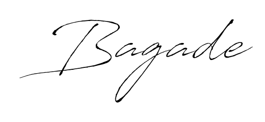The Antro_Vectra font transforms the name Bagade into an executive sign with sharp precision and distinguished character. Bagade signature style 6 images and pictures png