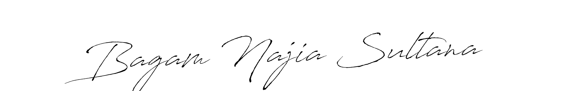 if you are searching for the best signature style for your name Bagam Najia Sultana. so please give up your signature search. here we have designed multiple signature styles  using Antro_Vectra. Bagam Najia Sultana signature style 6 images and pictures png