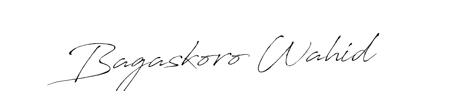 This is the best signature style for the Bagaskoro Wahid name. Also you like these signature font (Antro_Vectra). Mix name signature. Bagaskoro Wahid signature style 6 images and pictures png