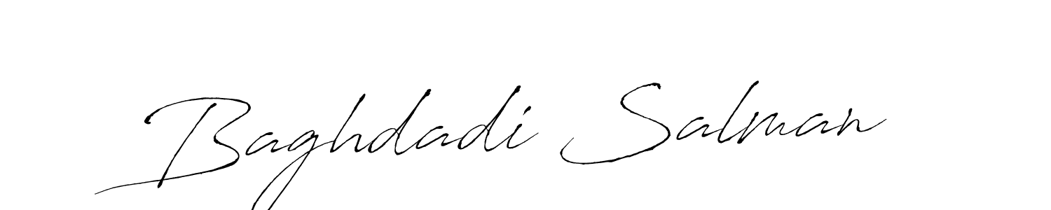 Use a signature maker to create a handwritten signature online. With this signature software, you can design (Antro_Vectra) your own signature for name Baghdadi Salman. Baghdadi Salman signature style 6 images and pictures png