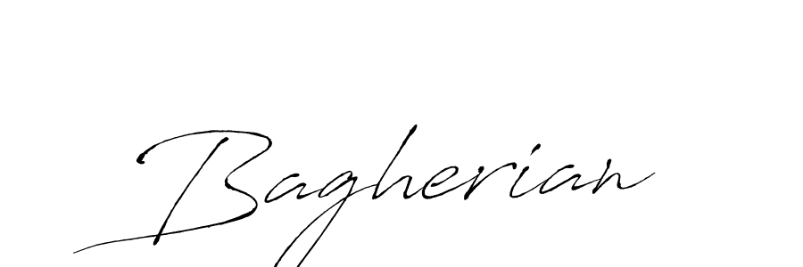 Create a beautiful signature design for name Bagherian. With this signature (Antro_Vectra) fonts, you can make a handwritten signature for free. Bagherian signature style 6 images and pictures png